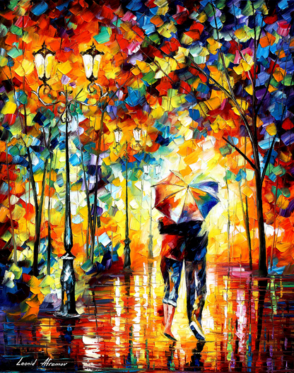 Couple Under One Umbrella - Afremov - Paint By Numbers Kit