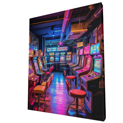 Arcade Nostalgia Neon Thrills  Wall Art