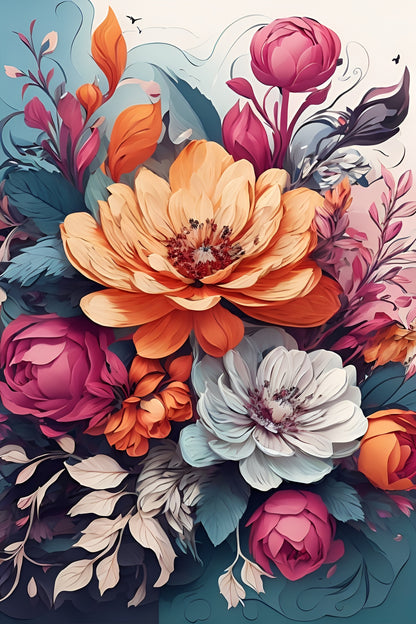Vivid Blooms - Paint by Numbers