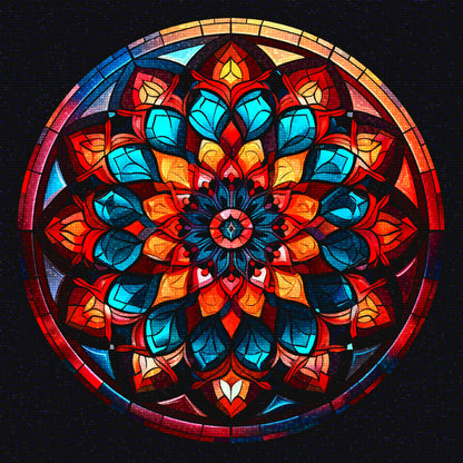 Glass Colorful Mandala - Diamond Painting Kit