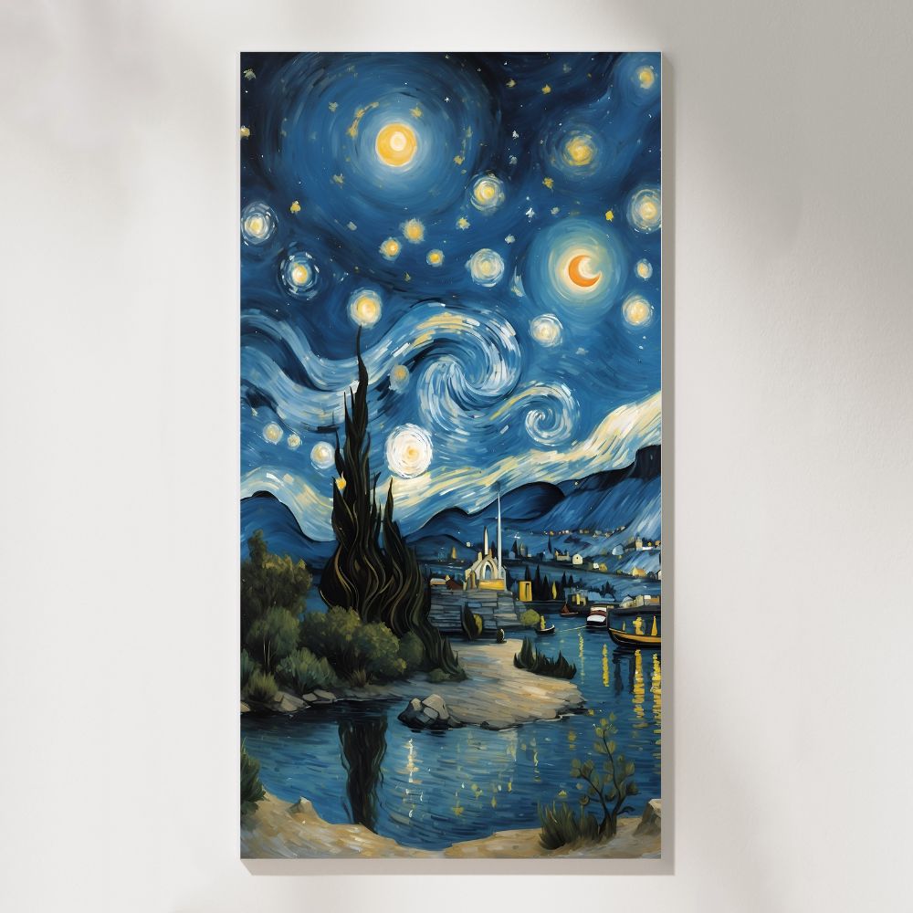 Celestial Dreams: A Fusion of Van Gogh and Dalí - Paint by Numbers Kit
