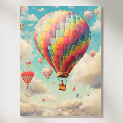 Skyward Splendor Vintage Balloon Festival Wall Art