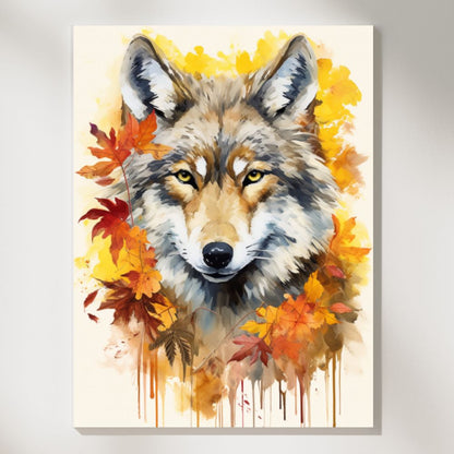 Autumn Wolf Portrait - Paint by Numbers