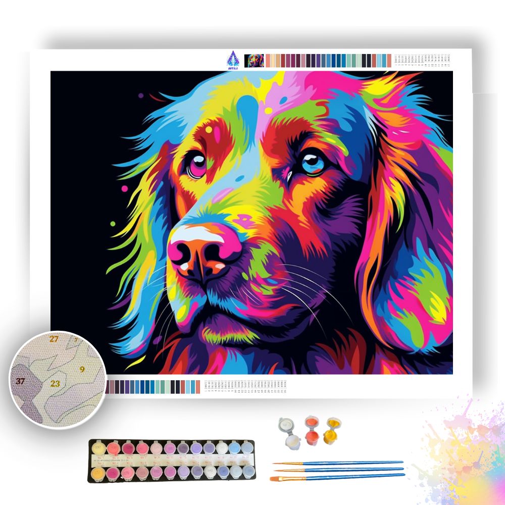 Drip-Painted Pooch - Paint by Numbers