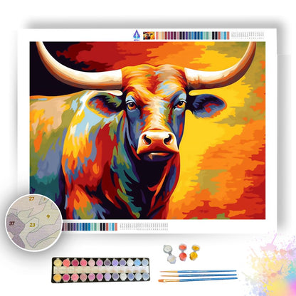 Bull Pixel Symphony - Paint by Numbers