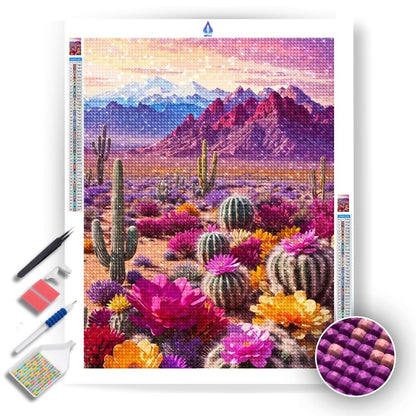 Vibrant Desert Cactuses - Diamond Painting Kit