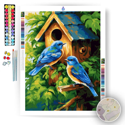 Blue Little Birds - Paint by Numbers