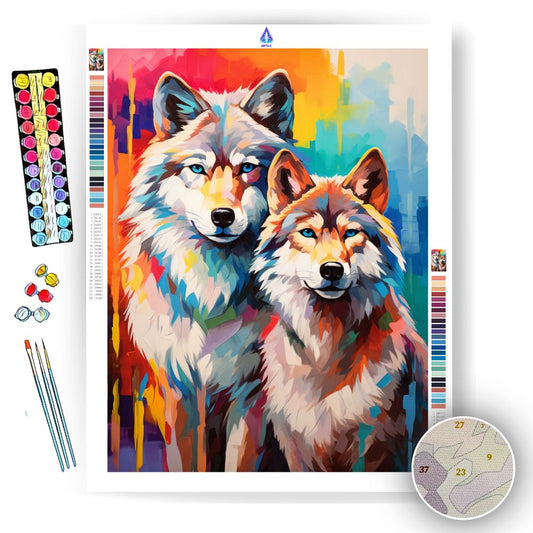 Twin Wolves  - Paint by Numbers