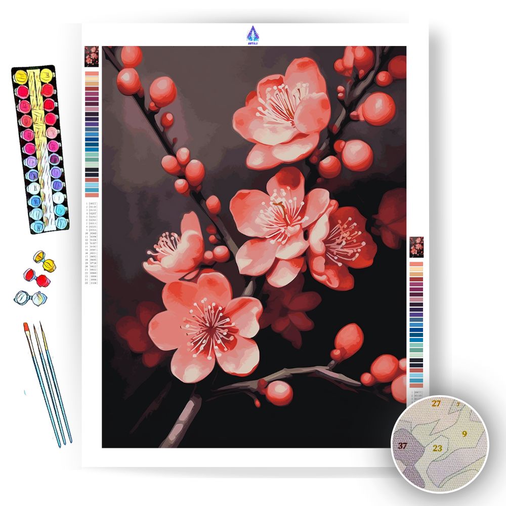 Plum Flower Beauty - Paint by Numbers