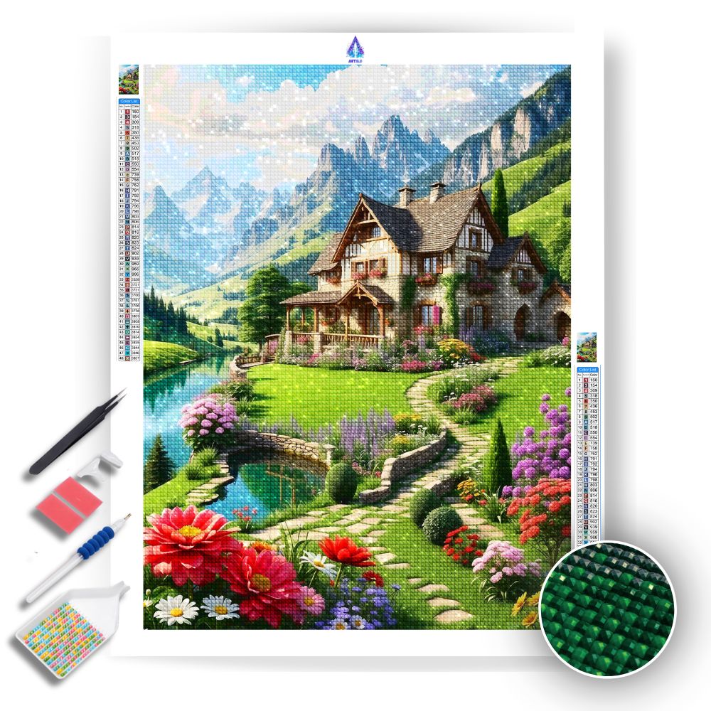 Scenic Farmhouse Retreat - Diamond Painting Kit