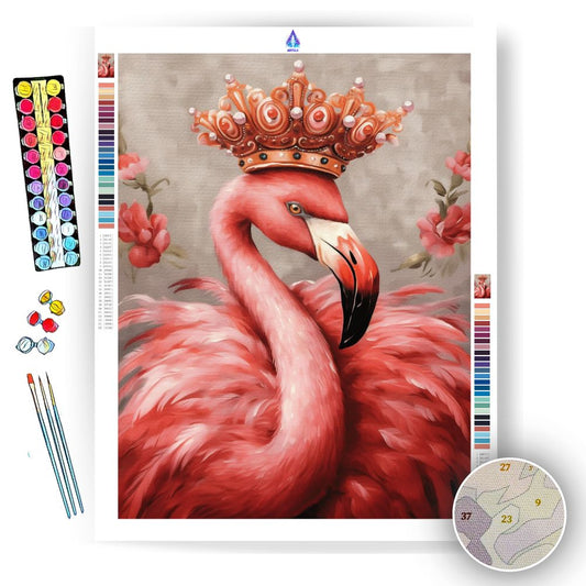 Regal Flamingo Dreams - Paint by Numbers