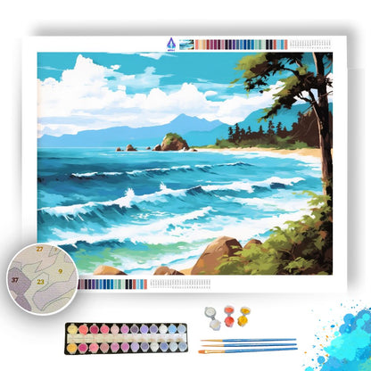 Ocean Trees, and Mountains - Paint by Numbers