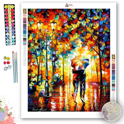 Couple Under One Umbrella - Afremov - Paint By Numbers Kit