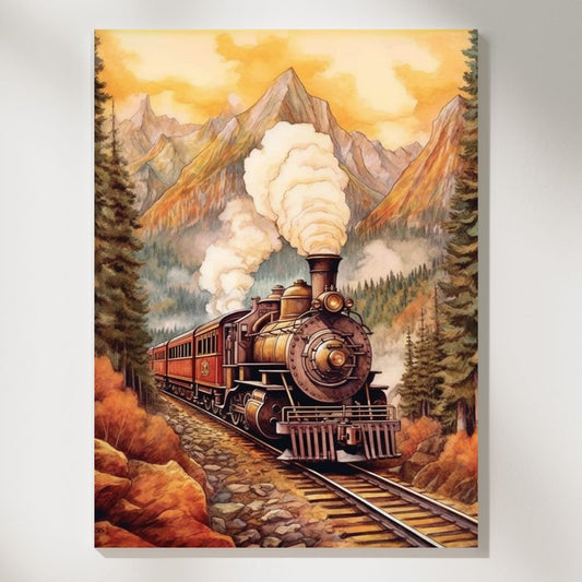 Sepia Journey Elegance Along Majestic Rails Wall Art