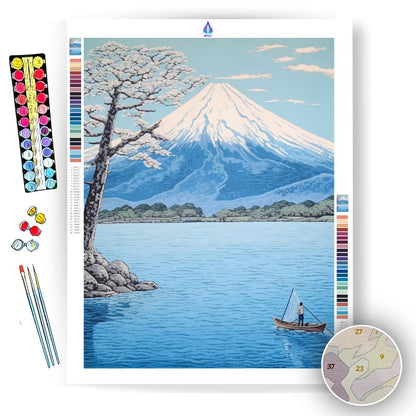 Fuji's Tranquil Journey - Paint by Numbers