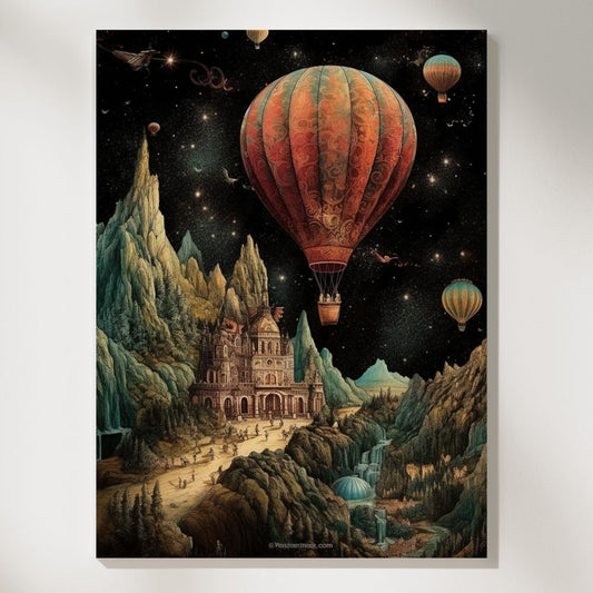 Explorer's Odyssey Victorian Balloon Expedition Wall Art