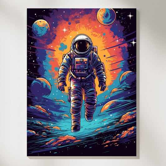 Stellar Voyage: Retro-Futuristic Space Adventure  Wall Art