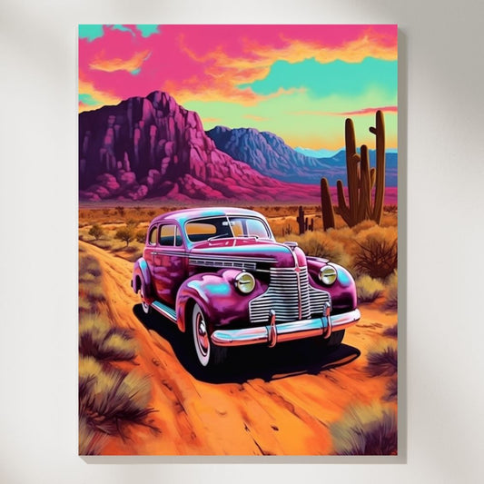 Retro Drive Countryside Odyssey Wall Art