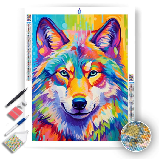Vibrant Wolf - Diamond Painting Kit