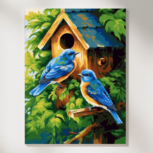 Blue Little Birds Wall Art