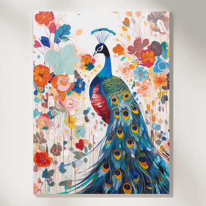 Peacock's Floral Waltz - Paint by Numbers