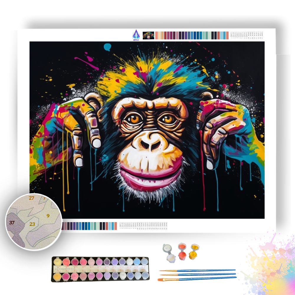 Monkeys in Pop Art - Paint by Numbers