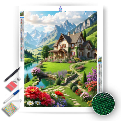 Scenic Farmhouse Retreat - Diamond Painting Kit