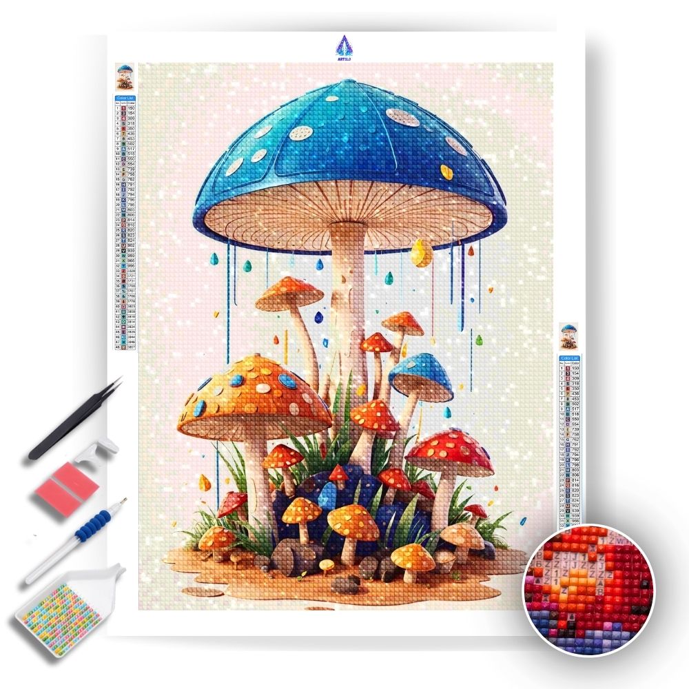 Vintage Mushroom Stand - Diamond Painting Kit