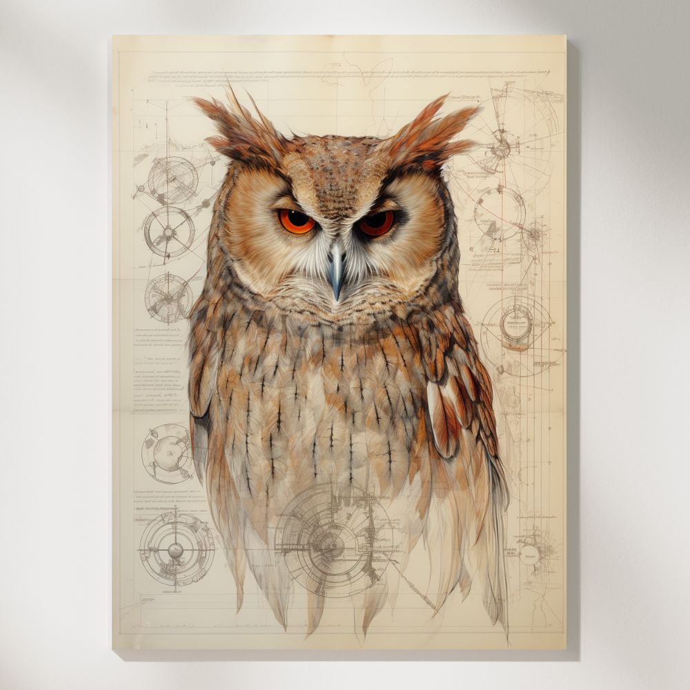 Durer's Legacy Owl Sketch from the 15th Century Wall Art