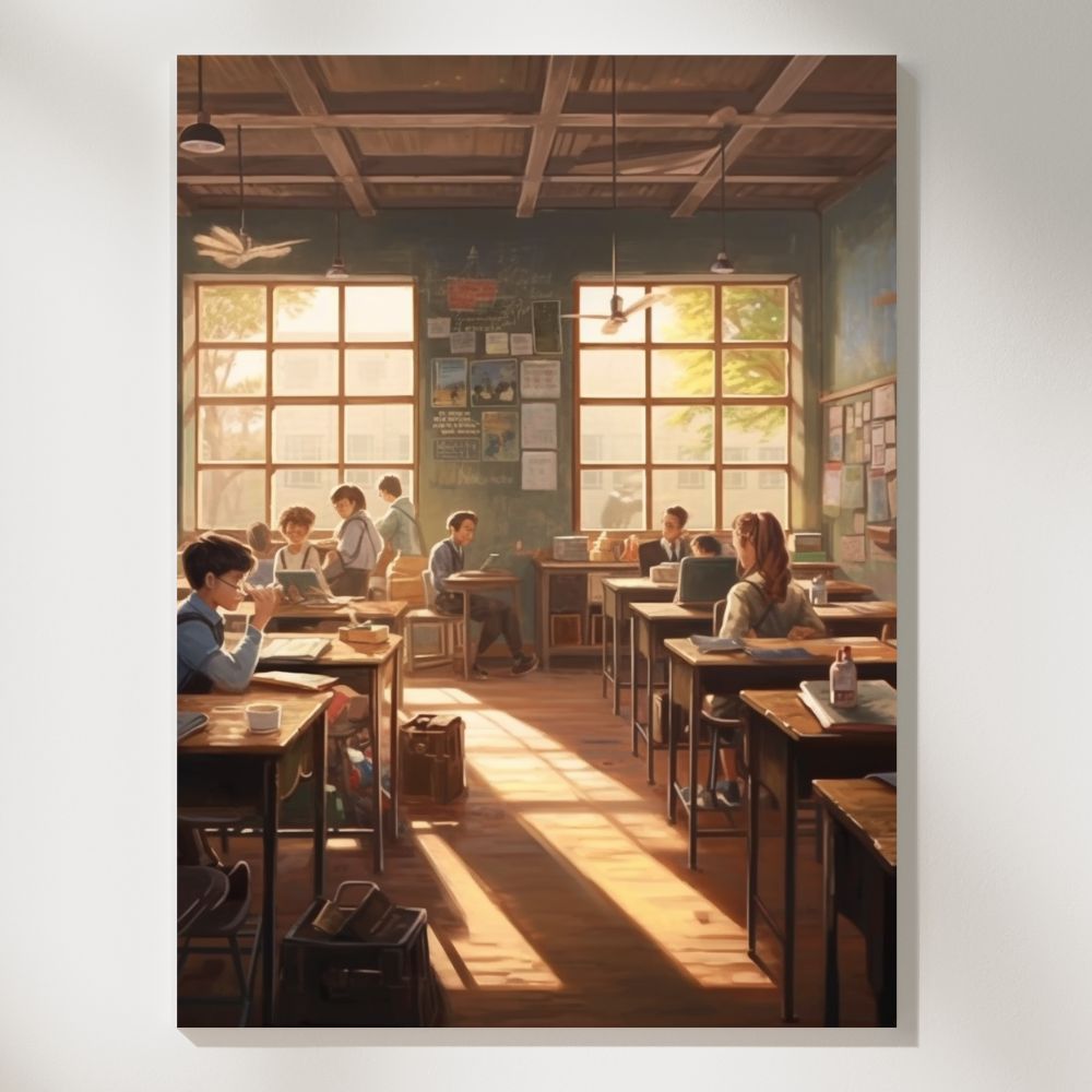 Nostalgic Lessons Retro Classroom Wall Art