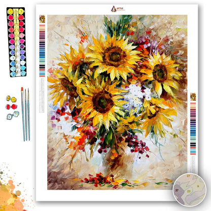 HAPPY SUNFLOWERS - Afremov - Paint By Numbers Kit