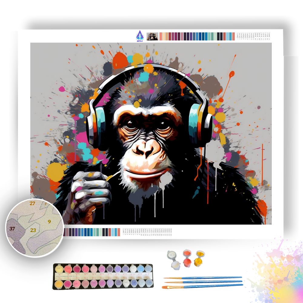 Musical Monkey Splash - Paint by Numbers