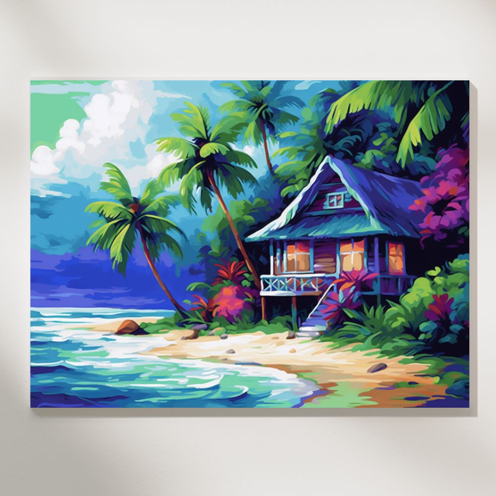 Tropical House Oasis - Paint by Numbers