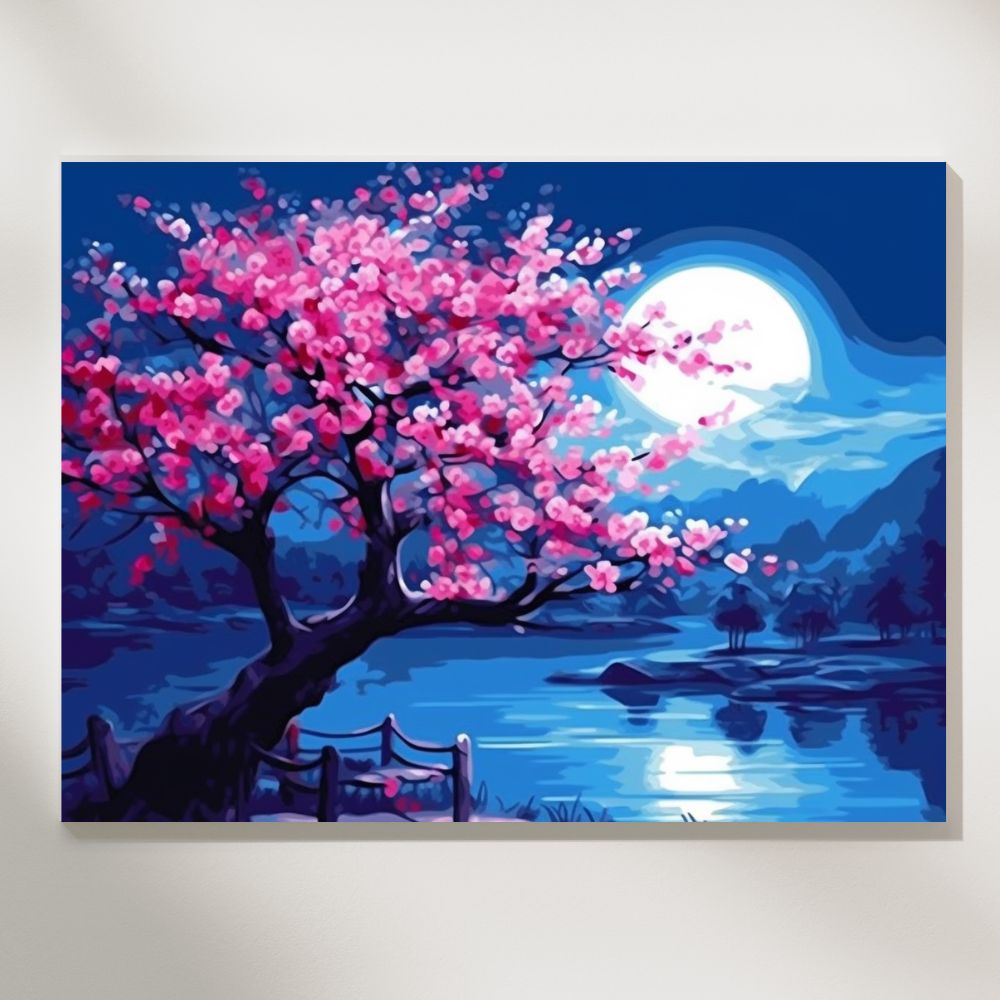 Cherry Blossom Serenity - Paint by Numbers