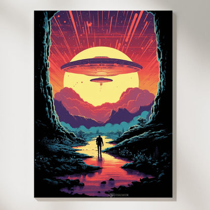 Cosmic Odyssey Retro Sci-Fi Adventure Wall Art