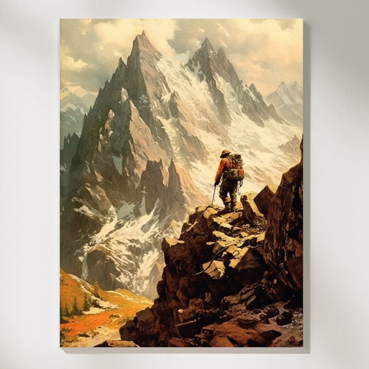 Summit Serenity Vintage Mountaineer Wall Art