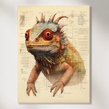 Chameleon Chromatics Detailed Schematic in French Wall Art