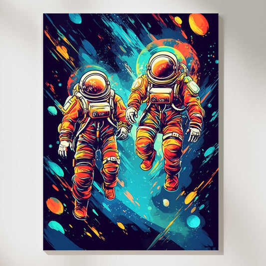 Cosmic Revival Retro Futuristic Space Odyssey Wall Art