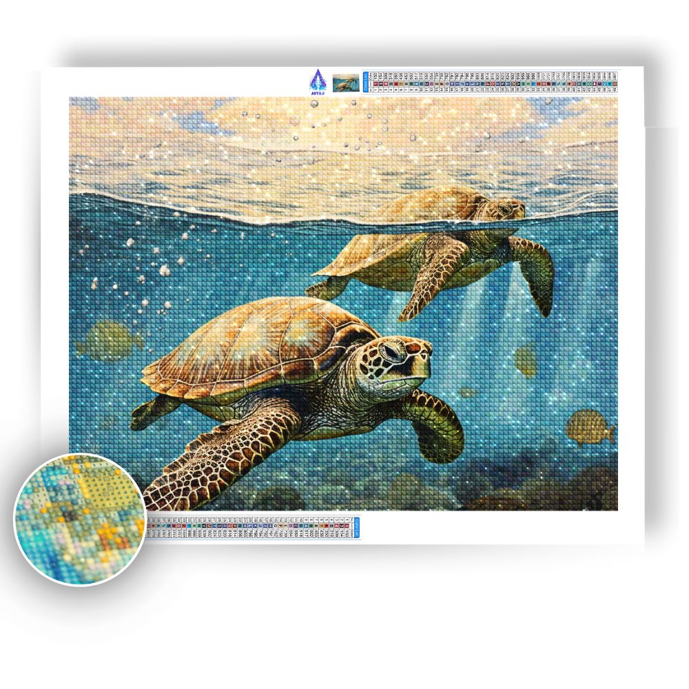 Tortoise in the Ocean - Diamond Painting Kit