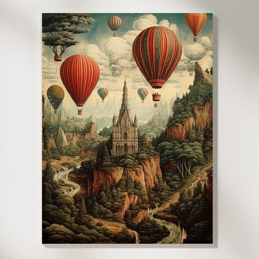 Aerial Tapestry Hot Air Balloon Dreams Wall Art