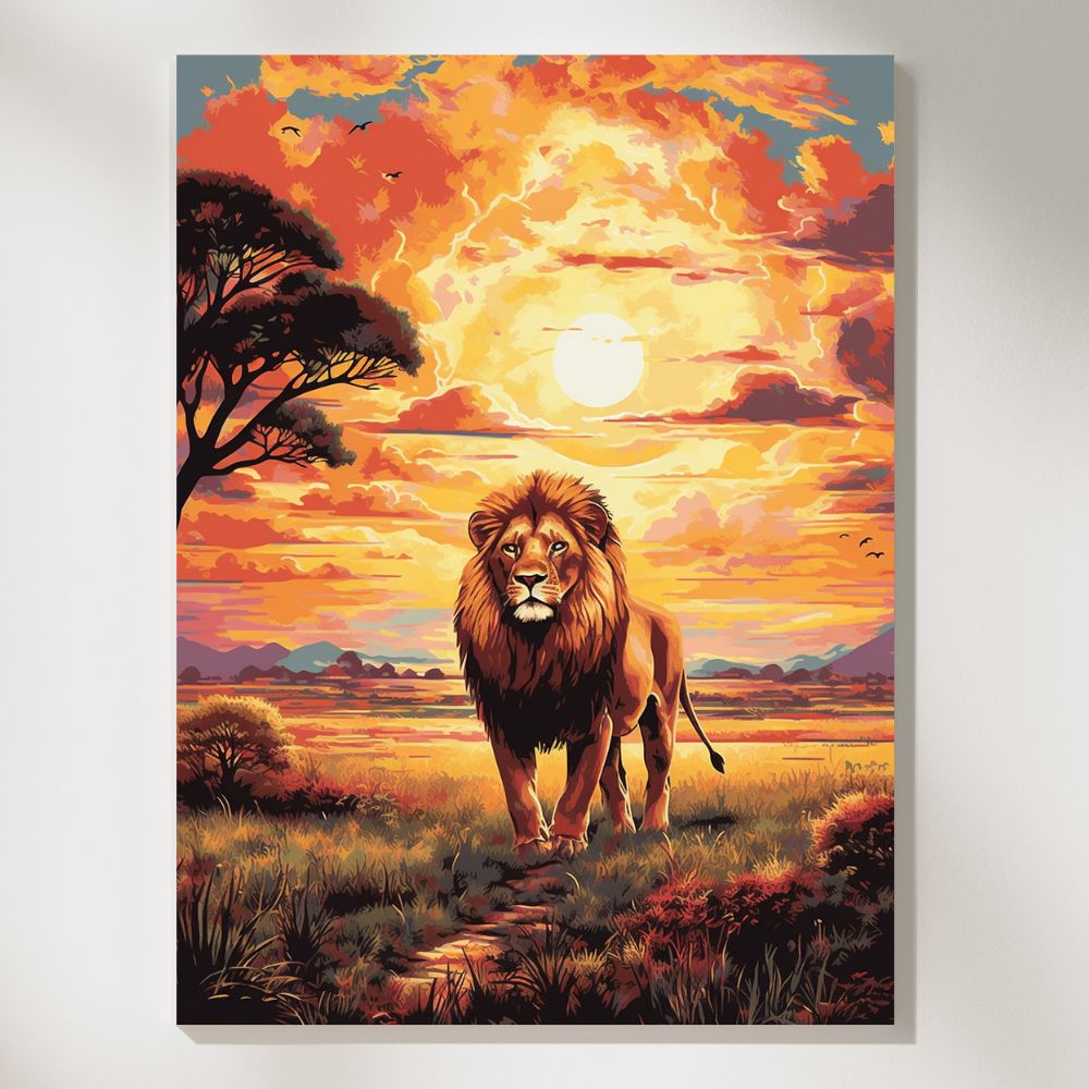 Safari Serenity Vintage Lion Hunt Wall Art