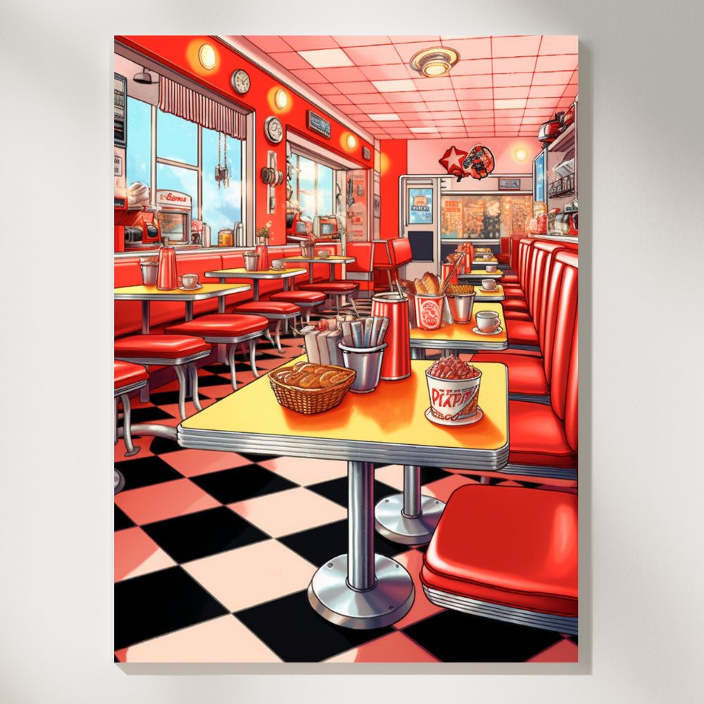 Diner Delight Retro Comic Feast Wall Art