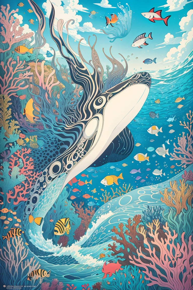 Whimsical Ocean Doodles - Paint by Numbers