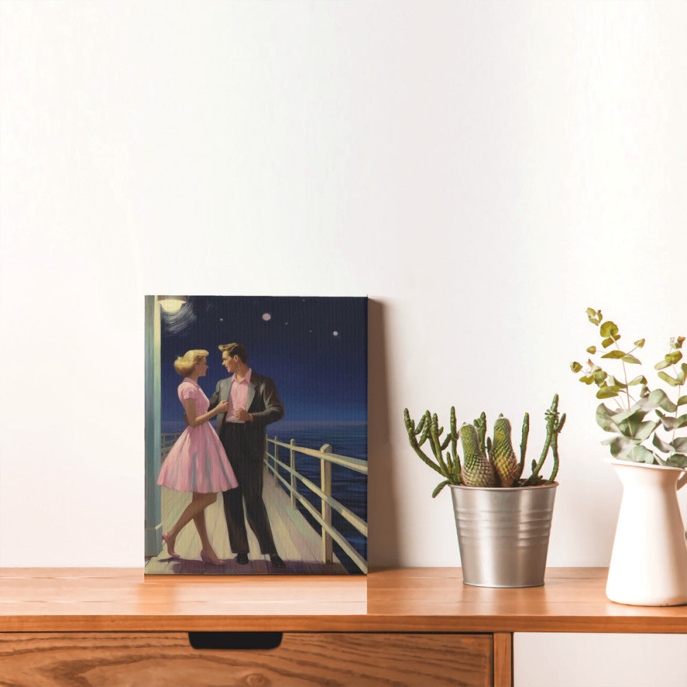 Rock 'n Roll Rendezvous Moonlit Seaside Wall Art