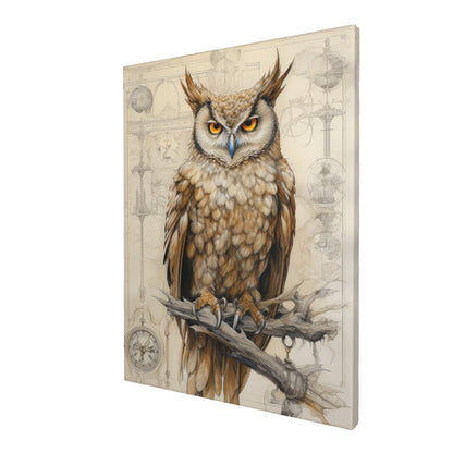 Durer's Owl Vintage Sketch on Parchment Wall Art