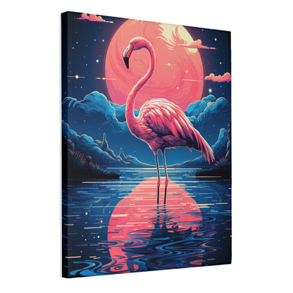 Neon Oasis 80s Flamingo Glow Wall Art