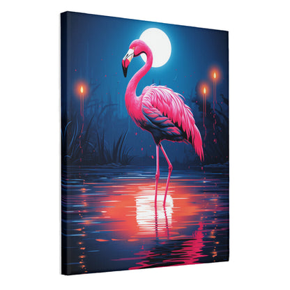 Neon Oasis 80s Flamingo Vibes Wall Art