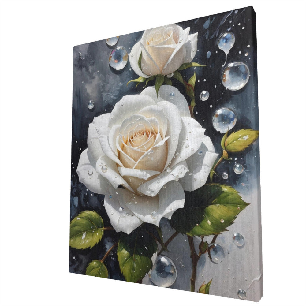 White Rose Elegance- Paint by Numbers