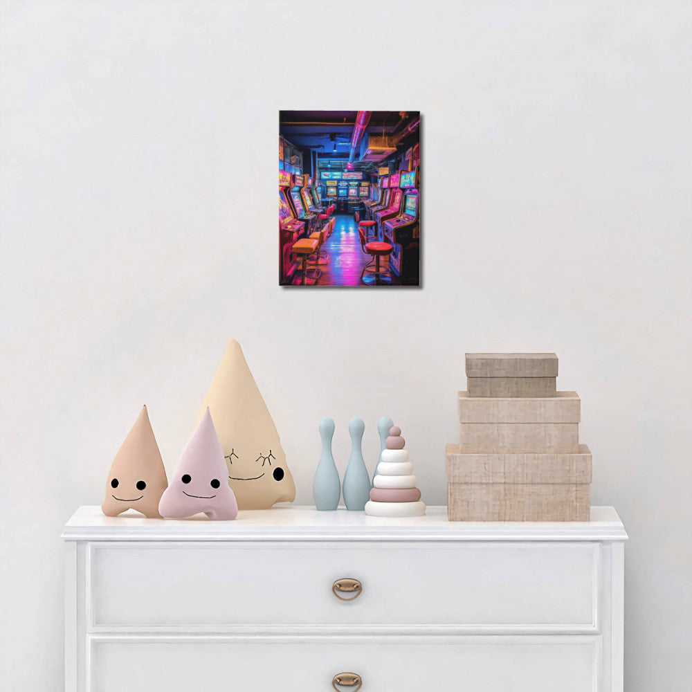 Arcade Nostalgia Neon Thrills  Wall Art