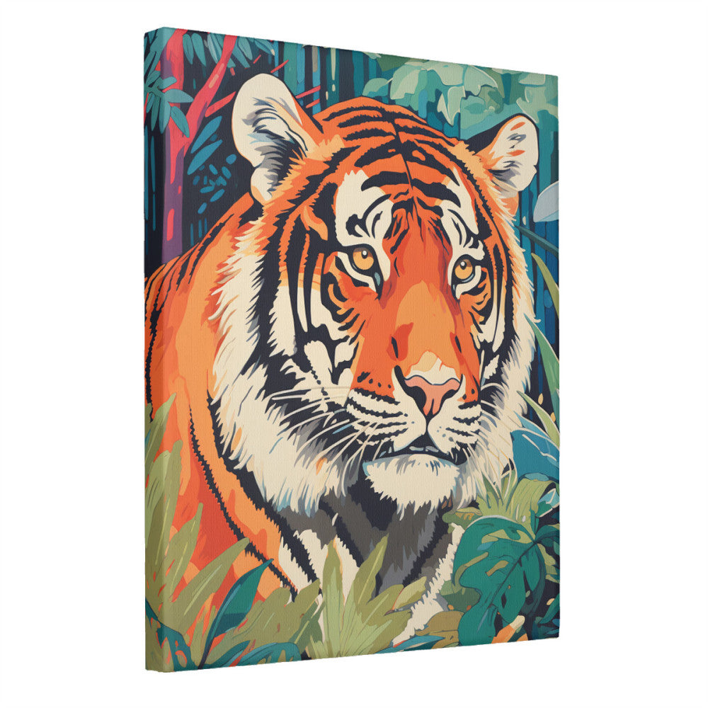 Cubist Jungle Stalker Intricate Tiger Wall Art